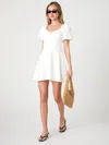 French Connection Whisper Puff Sleeve Overlap Mini Dress  Dresses In White