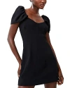 French Connection Womens V-neck Mini Sheath Dress In Blackout