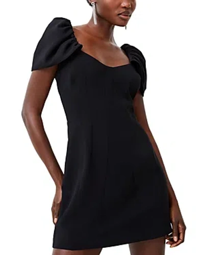 French Connection Whisper Puffed Shoulder Dress In Black