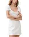 French Connection Whisper Puffed Sleeve Mini Dress In Summer White