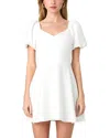 French Connection Whisper Puffed Sleeve Mini Dress In Summer White
