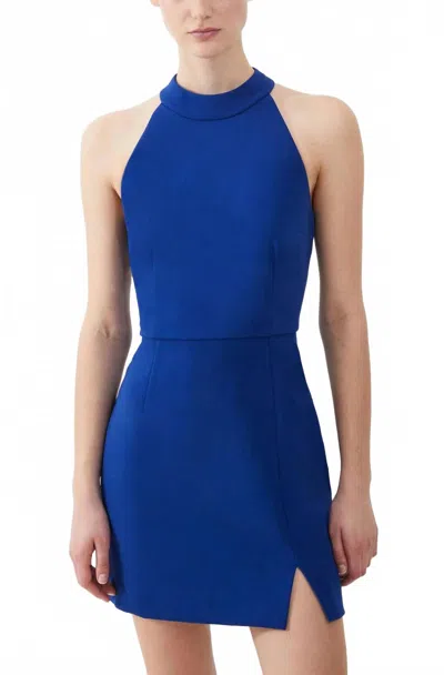 French Connection Whisper Racer Mini Dress In Cobalt Blue
