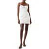 French Connection Whisper Ruched Tulle Minidress In Summer White