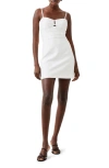 French Connection Whisper Ruched Tulle Minidress In Summer White