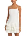 French Connection Whisper Tiered Ruffle Minidress In White