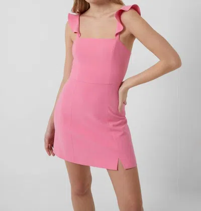 French Connection Whisper Ruffle Strap Dress In Morning Glory In Multi