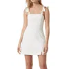 FRENCH CONNECTION WHISPER RUFFLE STRAP MINI DRESS IN SUMMER WHITE
