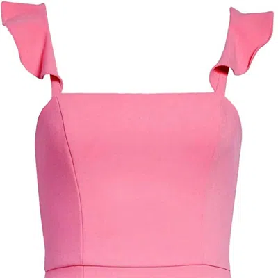 French Connection Whisper Ruffle Strap Mini Dress In Pink