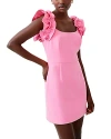 French Connection Whisper Ruffle Sleeve Minidress In Aurora Pink