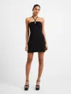 French Connection Whisper Ruth Strap Halter Dress In Black In Black