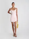 French Connection Whisper Bow Strapless Bow Mini Dress In Sweet Pink In Pink