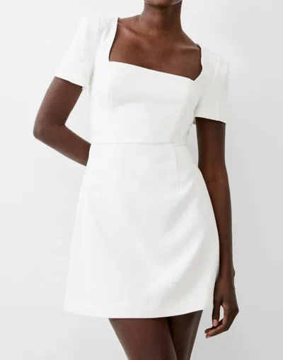 French Connection Whisper Short Sleeve Dress In Summer White