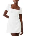 French Connection Whisper Short Sleeve Dress In Summer White In White