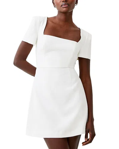 French Connection Whisper Short Sleeve Mini Dress In White