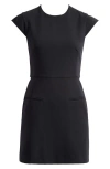 French Connection Whisper Short Sleeve Minidress In Black