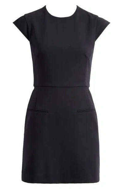French Connection Whisper Short Sleeve Minidress In Black