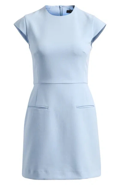 French Connection Whisper Short Sleeve Minidress In Cashmere Blue