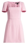 French Connection Whisper Short Sleeve Sheath Dress In Pink