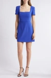 French Connection Whisper Short Sleeve Sheath Dress In Royal Blue