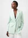 French Connection Whisper Single Breasted Blazer In Green