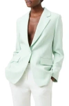 French Connection Whisper Single Breasted Blazer In Green