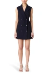 French Connection Whisper Sleeveless Blazer Dress In Blue