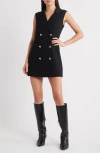 French Connection Whisper Sleeveless Blazer Dress In Black