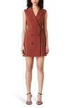 French Connection Whisper Sleeveless Blazer Dress In Burgundy