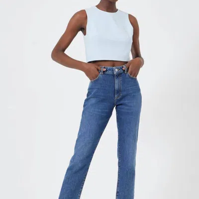 French Connection Whisper Sleeveless Crop Top In Light Dream Blue