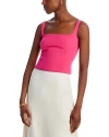 French Connection Whisper Sleeveless Fitted Top In Raspberry