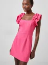 French Connection Whisper Ruffled Mini Dress In Pink