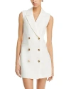 French Connection Whisper Sleeveless Tux Mini Dress In Summer White