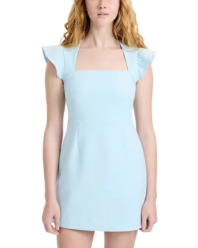 French Connection Whisper Square Neck Flutter Sleeve Mini Dress In Multi