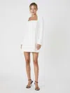 French Connection Whisper Long Sleeve Minidress In White