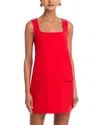 French Connection Whisper Square Neck Mini Dress In Multi
