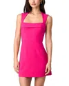 French Connection Whisper Square Neck Mini Dress In Cerise Pink