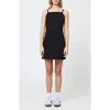 French Connection Whisper Straight Neck Mini Dress In Black