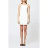 French Connection Whisper Square Neck Minidress In Summer White