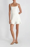 French Connection Whisper Square Neck Minidress In White