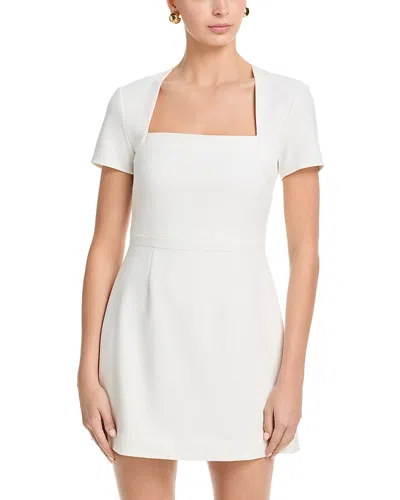 French Connection Whisper Square Neck Short Sleeve Mini Dress In White