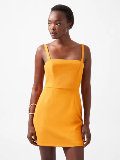 French Connection Square Neck Mini Dress In Gold