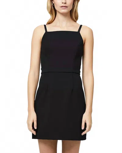 FRENCH CONNECTION WHISPER STRAIGHT NECK DRESS IN BLACK