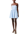 French Connection Whisper Strapless Mini Dress In Blue