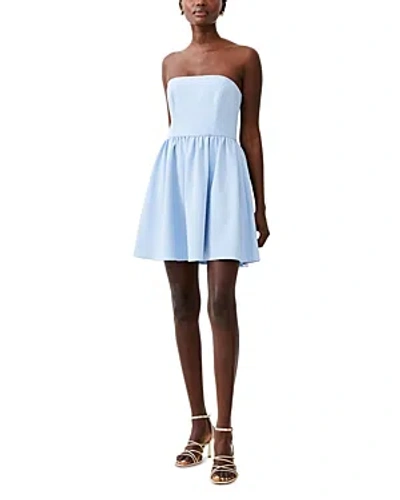 French Connection Whisper Strapless Mini Dress In Blue