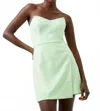 French Connection Whisper Strapless Mini Dress In Paradise Green In Green