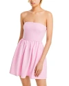 French Connection Whisper Strapless Mini Dress In Lilac Sachet