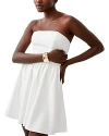 French Connection Whisper Strapless Mini Dress In Summer White