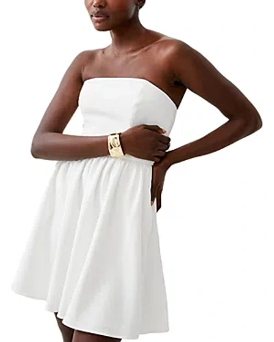 French Connection Whisper Strapless Mini Dress In Summer White