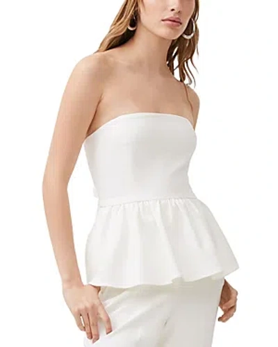 French Connection Whisper Strapless Peplum Top In Summer White