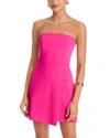 French Connection Whisper Strapless Slit Mini Dress In Pink